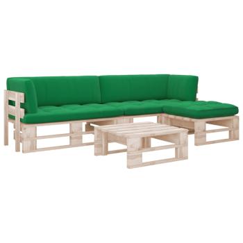 ARDEBO.de - 4-tlg. Paletten-Lounge-Set mit Kissen Imprägniertes Kiefernholz