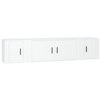 3-tlg. TV-Schrank-Set Weiß Holzwerkstoff