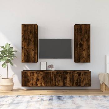 ARDEBO.de - 5-tlg. TV-Schrank-Set Räuchereiche Holzwerkstoff