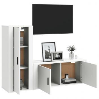 ARDEBO.de - 2-tlg. TV-Schrank-Set Weiß Holzwerkstoff