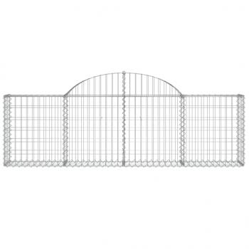 Gabionen mit Hochbogen 4 Stk. 200x30x60/80 cm Verzinktes Eisen