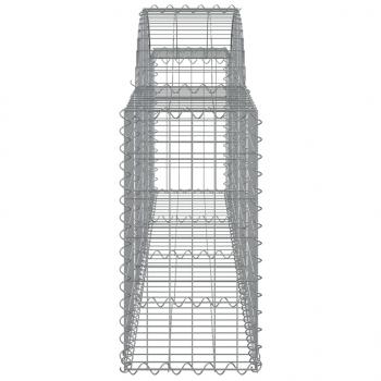 Gabionen mit Hochbogen 7 Stk. 200x30x60/80 cm Verzinktes Eisen
