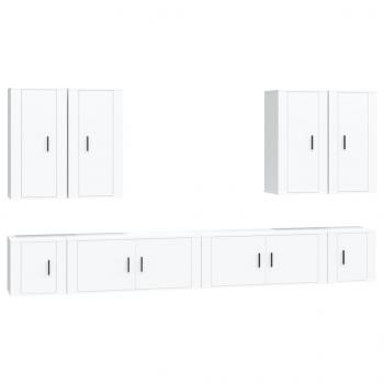 8-tlg. TV-Schrank-Set Weiß Holzwerkstoff
