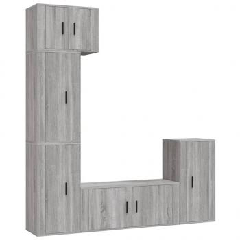 5-tlg. TV-Schrank-Set Grau Sonoma Holzwerkstoff