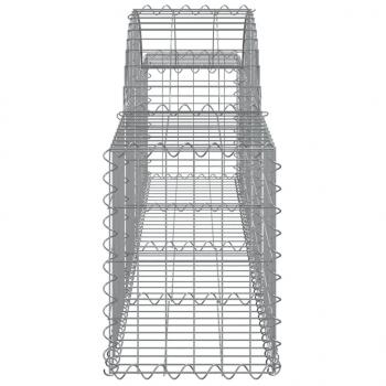 Gabionen mit Hochbogen 3 Stk. 200x30x40/60 cm Verzinktes Eisen
