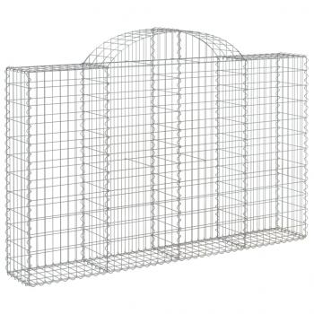 Gabionen mit Hochbogen 7 Stk. 200x30x120/140cm Verzinktes Eisen