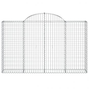 Gabionen mit Hochbogen 7 Stk. 200x30x120/140cm Verzinktes Eisen