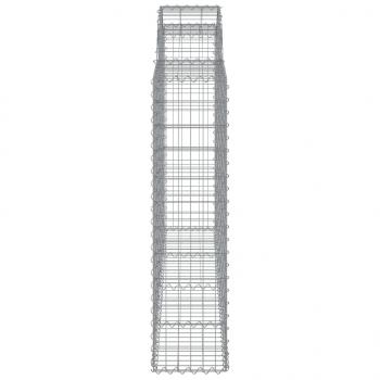 Gabionen mit Hochbogen 7 Stk. 200x30x120/140cm Verzinktes Eisen