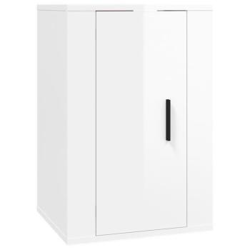 ARDEBO.de - 4-tlg. TV-Schrank-Set Hochglanz-Weiß Holzwerkstoff