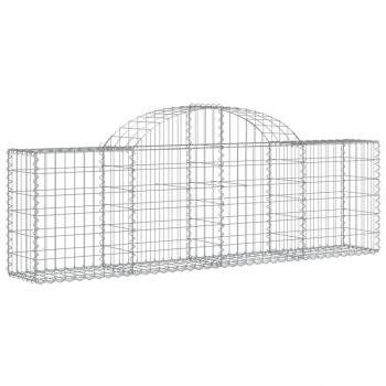 Gabionen mit Hochbogen 11 Stk. 200x30x60/80 cm Verzinktes Eisen