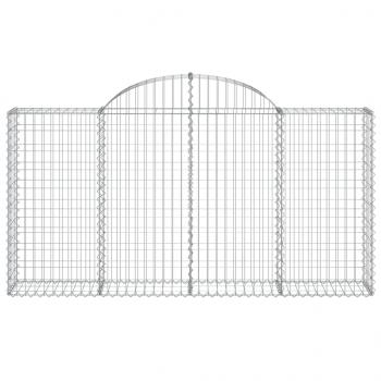 Gabionen mit Hochbogen 3 Stk. 200x30x100/120cm Verzinktes Eisen