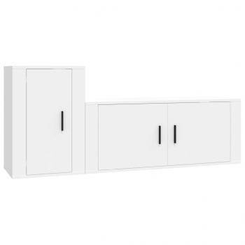 ARDEBO.de - 2-tlg. TV-Schrank-Set Weiß Holzwerkstoff