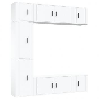 7-tlg. TV-Schrank-Set Weiß Holzwerkstoff