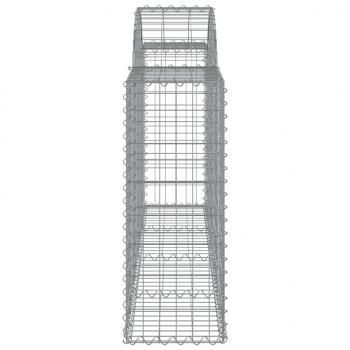 Gabionen mit Hochbogen 3 Stk. 200x30x80/100 cm Verzinktes Eisen