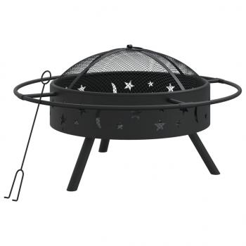 Feuerschale mit Schürhaken 70 cm XXL Stahl