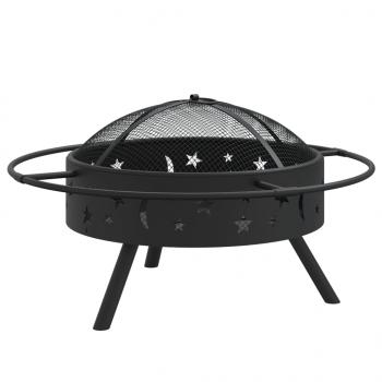 Feuerschale mit Schürhaken 70 cm XXL Stahl