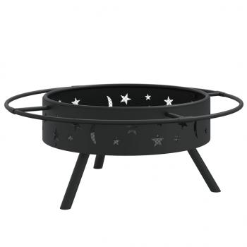 Feuerschale mit Schürhaken 70 cm XXL Stahl