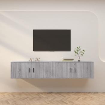ARDEBO.de - TV-Wandschränke 2 Stk. Grau Sonoma 100x34,5x40 cm