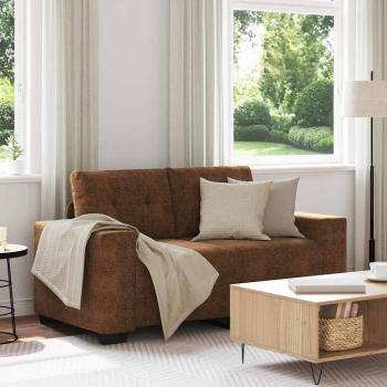 ARDEBO.de - Braun Stoff, Holz Mittel Langlebig Loveseat Sofa Rechteckig