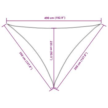 Sonnensegel Oxford-Gewebe Dreieckig 3,5x3,5x4,9 m Rot