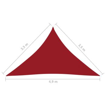 Sonnensegel Oxford-Gewebe Dreieckig 3,5x3,5x4,9 m Rot