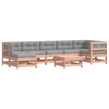 8-tlg. Garten-Lounge-Set mit Kissen Massivholz Douglasie