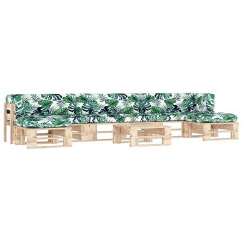 ARDEBO.de - 6-tlg. Paletten-Lounge-Set mit Kissen Imprägniertes Kiefernholz