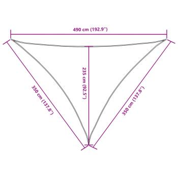 Sonnensegel Oxford-Gewebe Dreieckig 3,5x3,5x4,9 m Gelb