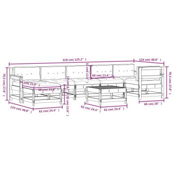 8-tlg. Garten-Lounge-Set mit Kissen Imprägniertes Kiefernholz