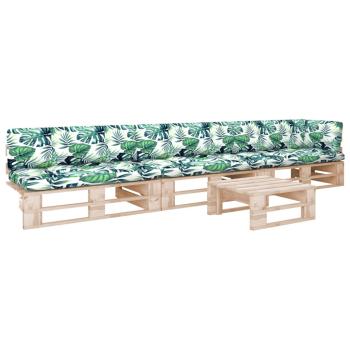 ARDEBO.de - 4-tlg. Paletten-Lounge-Set mit Kissen Imprägniertes Kiefernholz