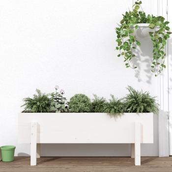 ARDEBO.de - Hochbeet Weiß 101x30x38 cm Massivholz Kiefer