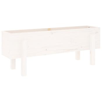 Hochbeet Weiß 101x30x38 cm Massivholz Kiefer