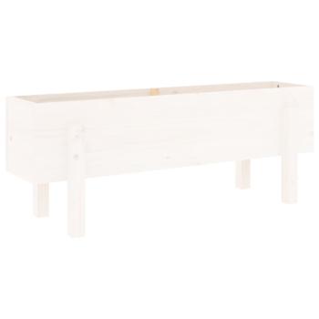 Hochbeet Weiß 101x30x38 cm Massivholz Kiefer