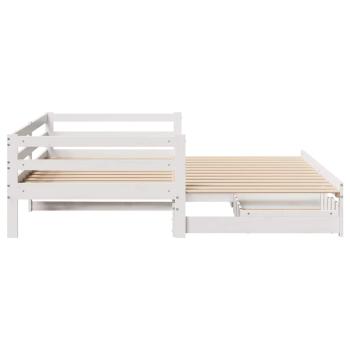 Tagesbett Ausziehbar mit Schubladen ohne Matratze Weiß 80x200cm