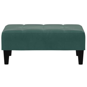 Schlafsofa 2-Sitzer mit Fußhocker Dunkelgrün Samt