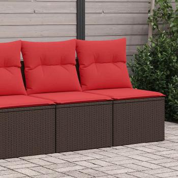 ARDEBO.de - 2-tlg. Garten-Sofagarnitur mit Kissen Braun Poly Rattan Akazie
