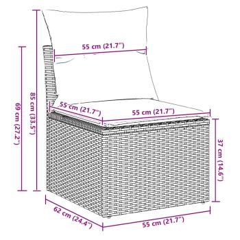 2-tlg. Garten-Sofagarnitur mit Kissen Braun Poly Rattan Akazie