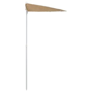 Halb-Sonnenschirm mit Mast 180x90 cm Taupe