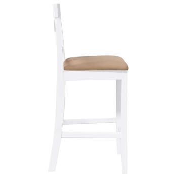 Barhocker mit Kissen 2 Stk. Weiß Massivholz Gummibaum