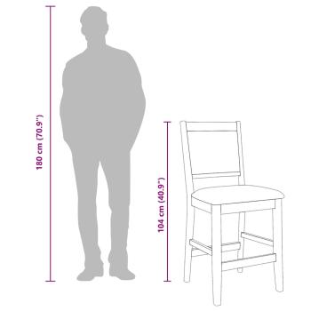 Barhocker mit Kissen 2 Stk. Braun Massivholz Gummibaum