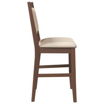 Barhocker mit Kissen 2 Stk. Braun Massivholz Gummibaum