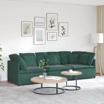 ARDEBO.de - Modulares Sofa mit Kissen Samt Dunkelgrün