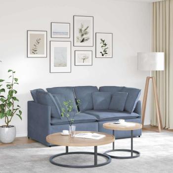 ARDEBO.de - Modulares Sofa mit Kissen Cordstoff Blau
