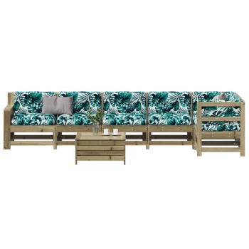 ARDEBO.de - 7-tlg. Garten-Lounge-Set mit Kissen Imprägniertes Kiefernholz