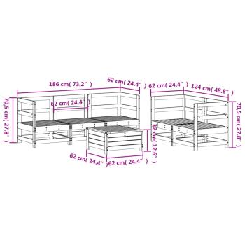 ARDEBO.de - 6-tlg. Garten-Sofagarnitur Kiefernholz Imprägniert