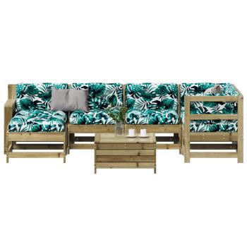 ARDEBO.de - 7-tlg. Garten-Lounge-Set mit Kissen Imprägniertes Kiefernholz