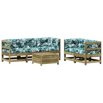 6-tlg. Garten-Lounge-Set mit Kissen Imprägniertes Kiefernholz