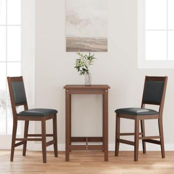 ARDEBO.de - Barhocker mit Kissen 2 Stk. Braun Massivholz Gummibaum