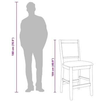 Barhocker mit Kissen 2 Stk. Braun Massivholz Gummibaum