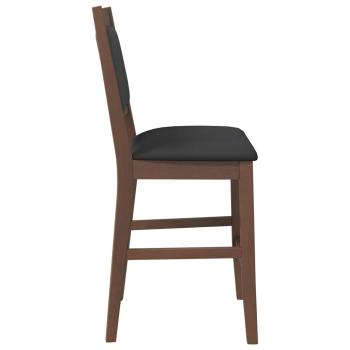 Barhocker mit Kissen 2 Stk. Braun Massivholz Gummibaum